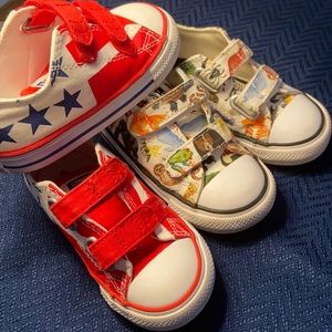 Converse toddler shoe lot special edition red